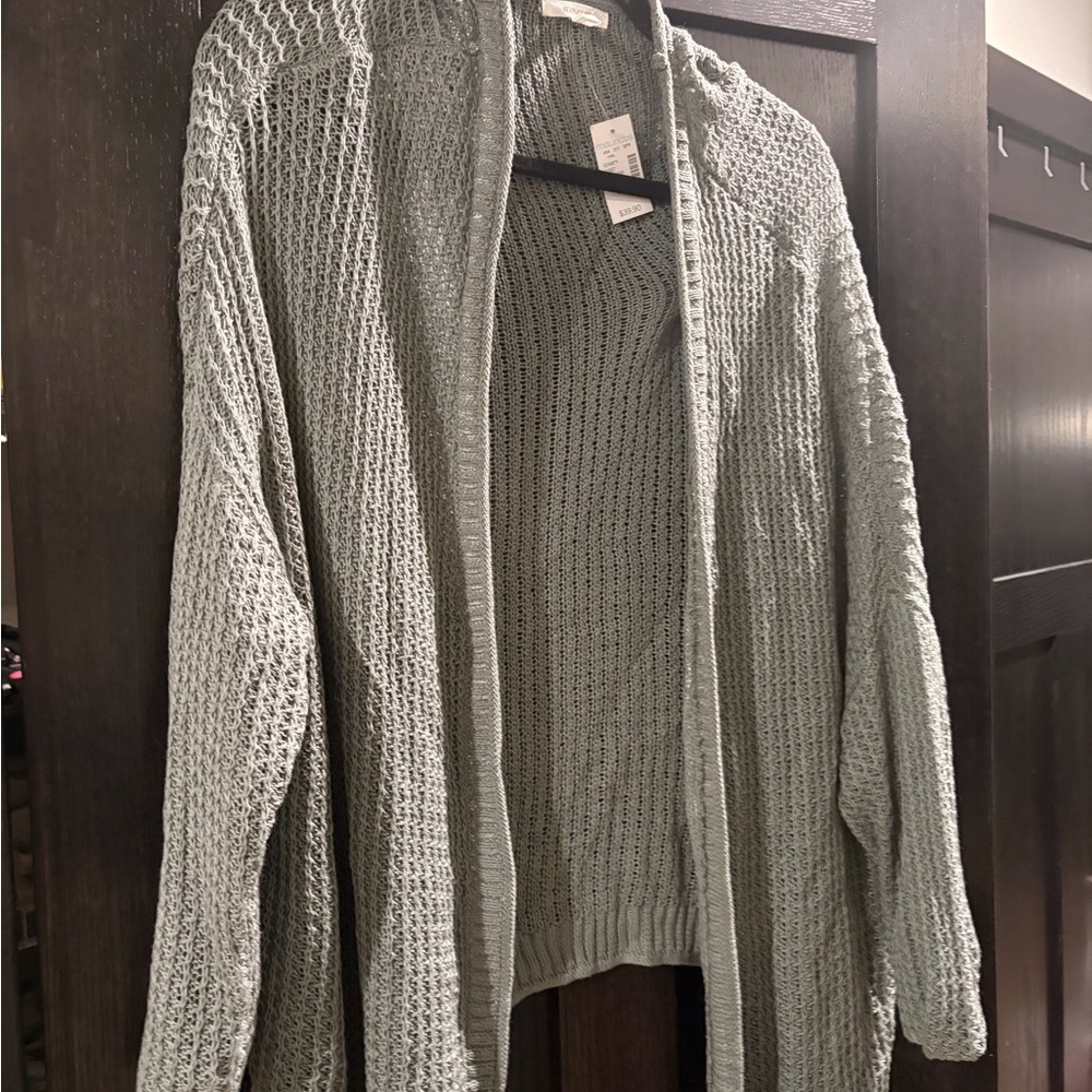 Maurices Light Gray Open Knit Sweater NWT 2x/3x